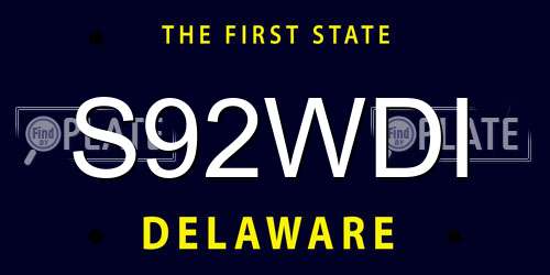 S92WDI Delaware License Plate