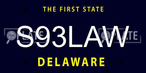 S93LAW Delaware License Plate