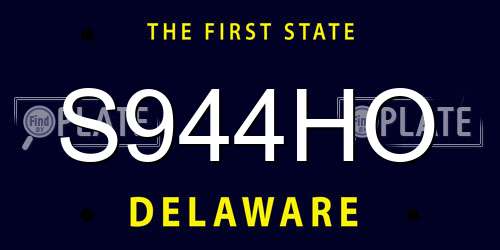 S944HO Delaware License Plate