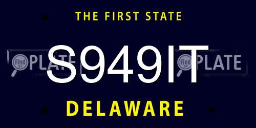 S949IT Delaware License Plate