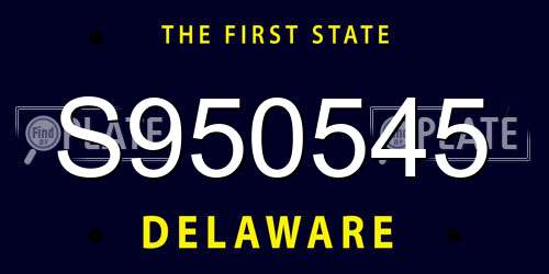 S950545 Delaware License Plate