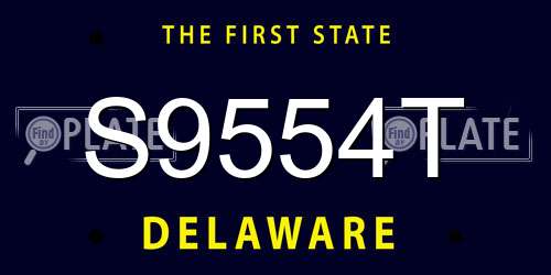 S9554T Delaware License Plate