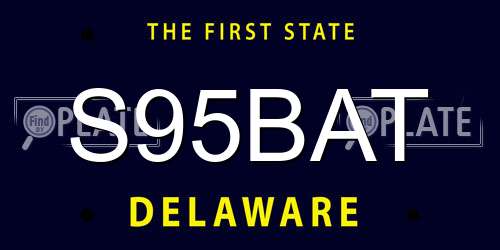 S95BAT Delaware License Plate