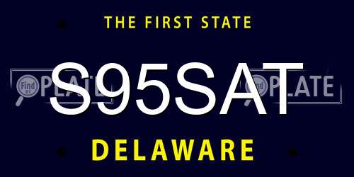 S95SAT Delaware License Plate