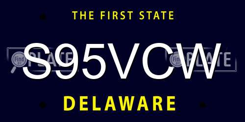 S95VCW Delaware License Plate