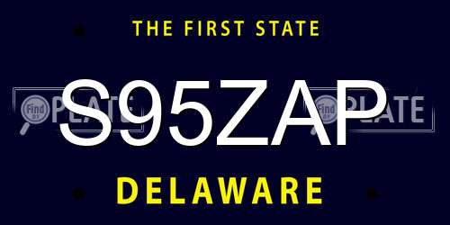 S95ZAP Delaware License Plate