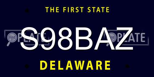S98BAZ Delaware License Plate