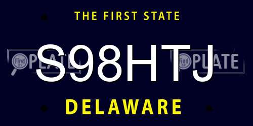 S98HTJ Delaware License Plate