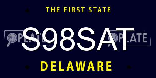 S98SAT Delaware License Plate