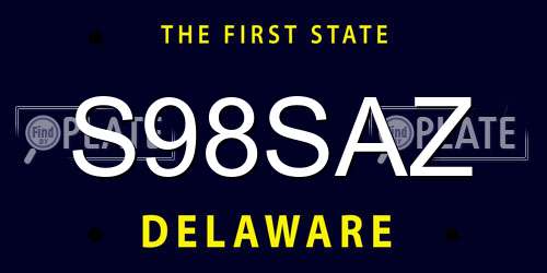 S98SAZ Delaware License Plate