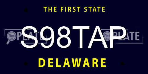 S98TAP Delaware License Plate