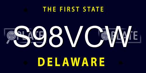 S98VCW Delaware License Plate