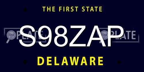 S98ZAP Delaware License Plate