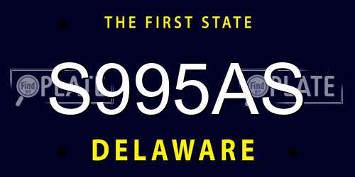 S995AS Delaware License Plate