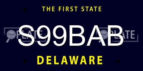 S99BAB Delaware License Plate