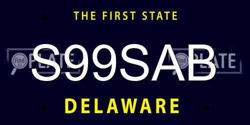 S99SAB Delaware License Plate