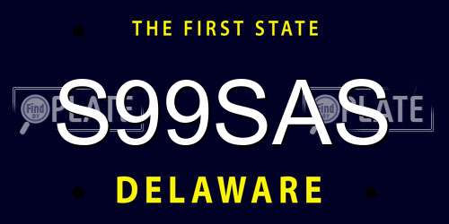 S99SAS Delaware License Plate