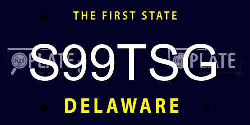 S99TSG Delaware License Plate