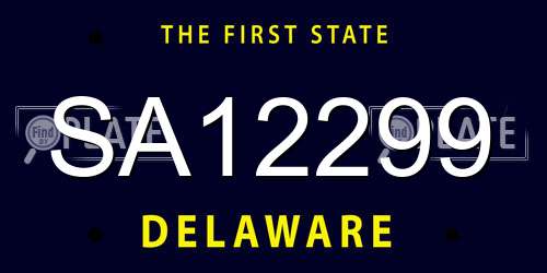 SA12299 Delaware License Plate
