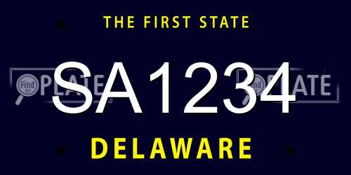 SA1234 Delaware License Plate
