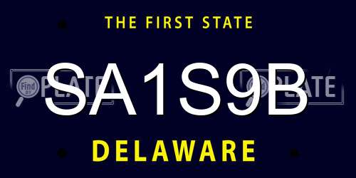 SA1S9B Delaware License Plate