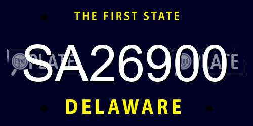 SA26900 Delaware License Plate