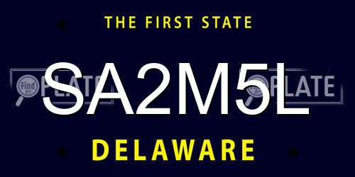 SA2M5L Delaware License Plate