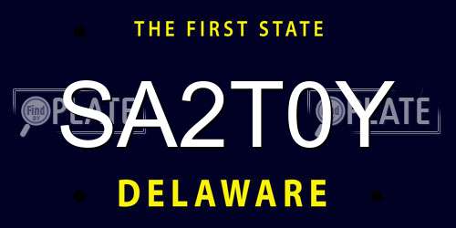 SA2T0Y Delaware License Plate