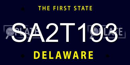 SA2T193 Delaware License Plate