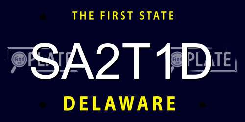 SA2T1D Delaware License Plate