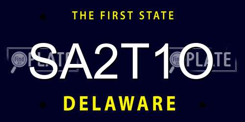 SA2T1O Delaware License Plate