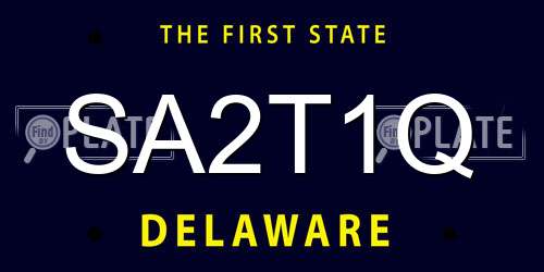 SA2T1Q Delaware License Plate