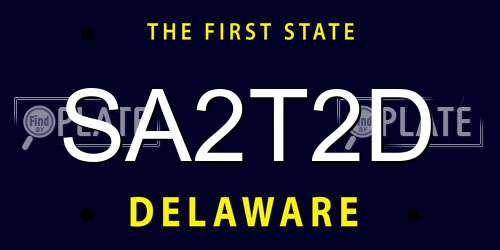 SA2T2D Delaware License Plate
