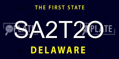 SA2T2O Delaware License Plate