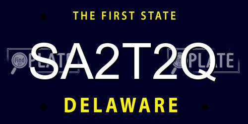 SA2T2Q Delaware License Plate