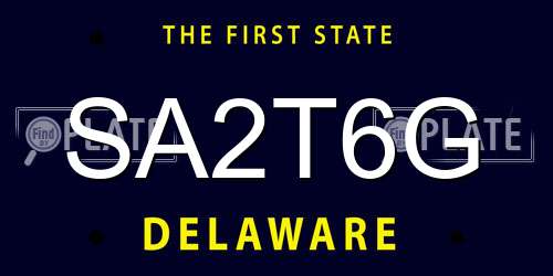 SA2T6G Delaware License Plate