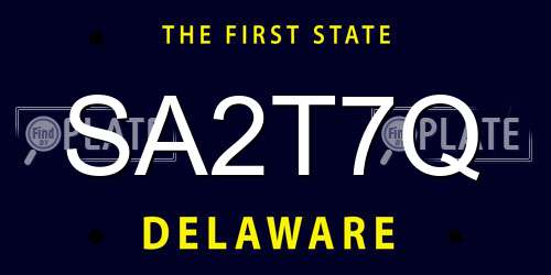 SA2T7Q Delaware License Plate