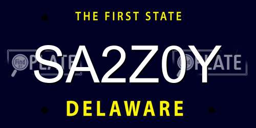 SA2Z0Y Delaware License Plate