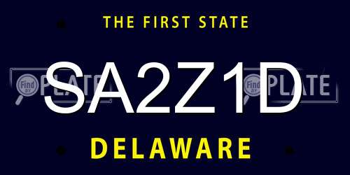 SA2Z1D Delaware License Plate