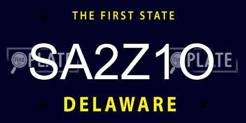 SA2Z1O Delaware License Plate