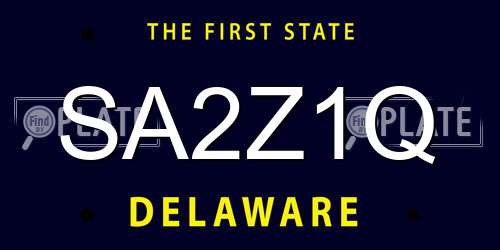 SA2Z1Q Delaware License Plate