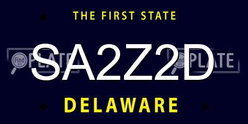 SA2Z2D Delaware License Plate