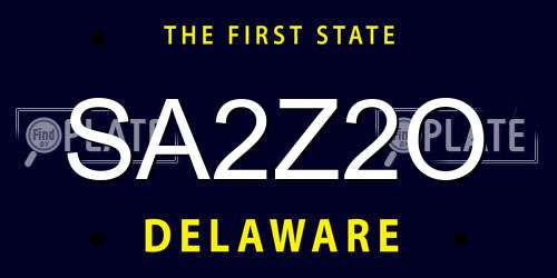 SA2Z2O Delaware License Plate
