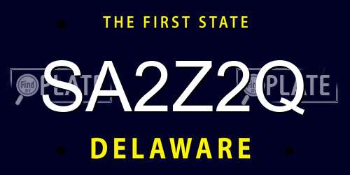 SA2Z2Q Delaware License Plate