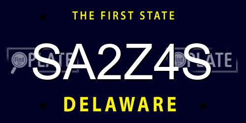 SA2Z4S Delaware License Plate