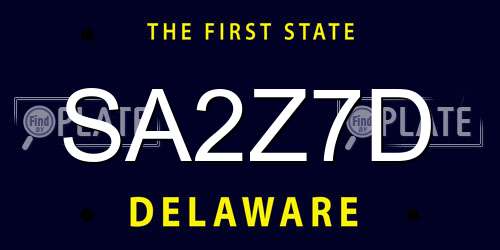 SA2Z7D Delaware License Plate