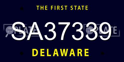 SA37339 Delaware License Plate