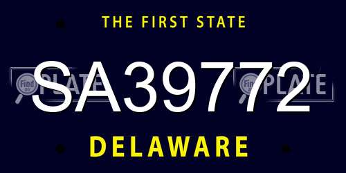 SA39772 Delaware License Plate