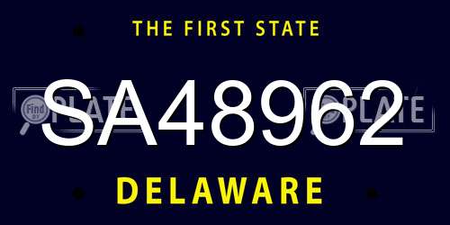 SA48962 Delaware License Plate