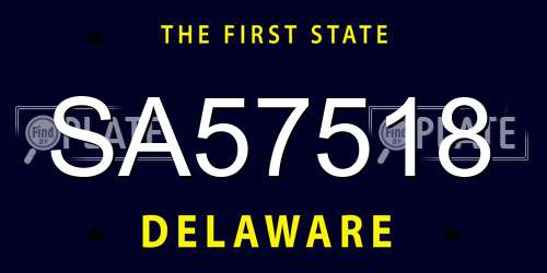 SA57518 Delaware License Plate